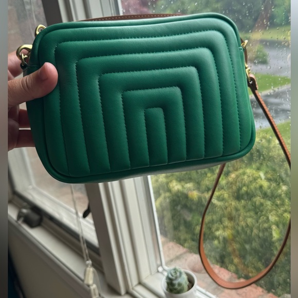 Clare V Quilted Jade Green Crossbody Bag - Picture 6 of 8